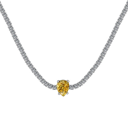 [LUCKY LOVE]1.0 carat Unique Pear Cut Tennis Necklace