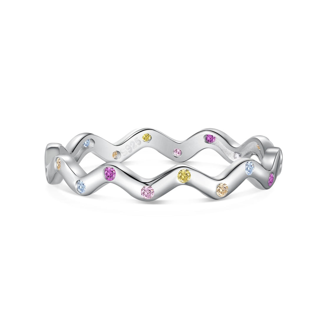 [LUCKY LOVE]Ornate Vibrant Round Cut Daily Ring
