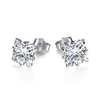 [LUCKY LOVE]Stylish Shiny Square Center Stone Stud Earrings