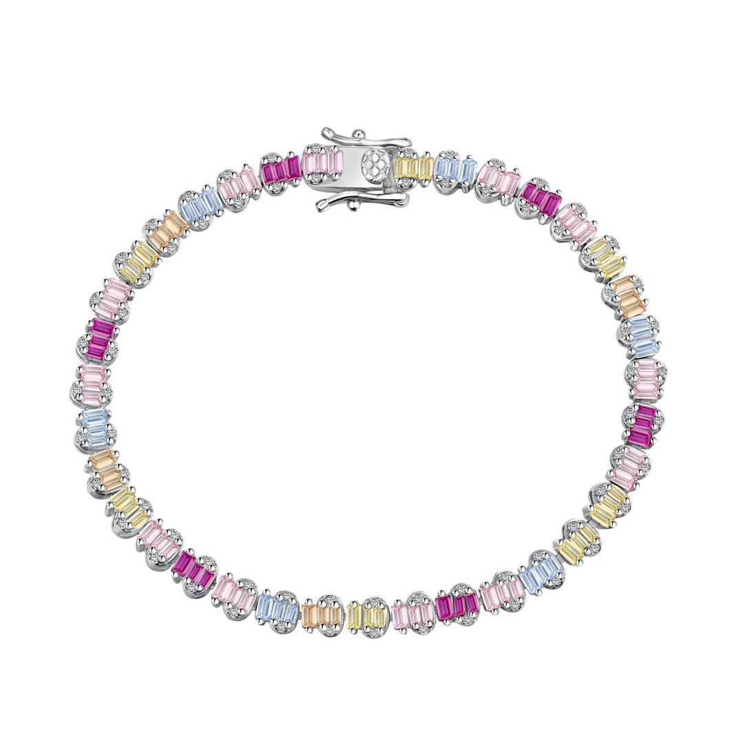 [LUCKY LOVE]Delicate Colorful Emerald Cut Party Bracelet