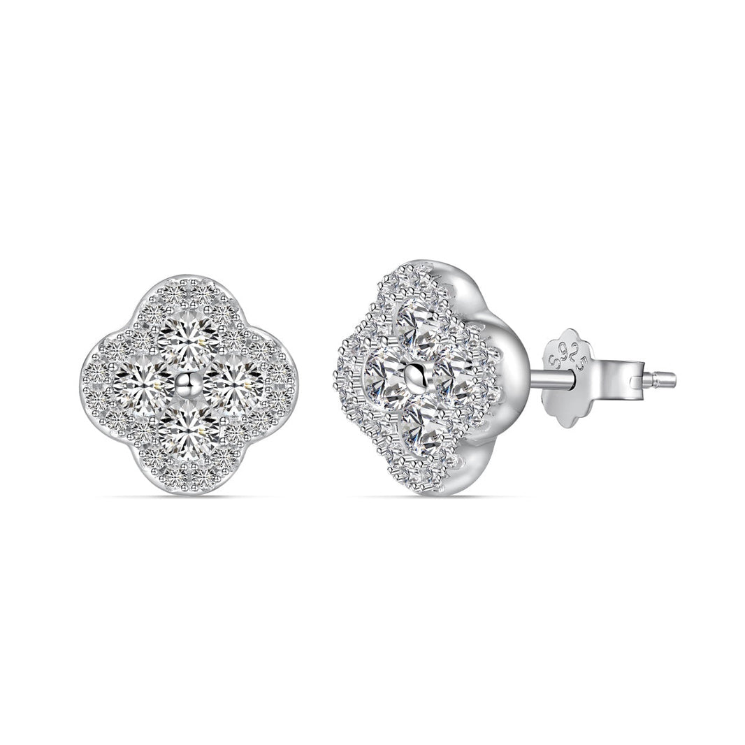 [LUCKY LOVE]Four-Leaf Clover Flower Shaped Earrings