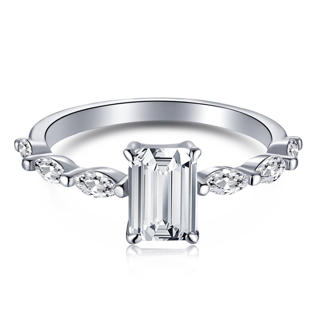 [LUCKY LOVE]1.0 Carat Dainty Resplendent Radiant Cut Daily Ring
