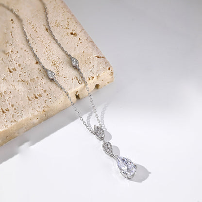 [LUCKY LOVE]Dazzling Pear Cut Necklace