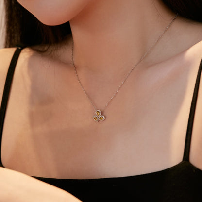 [LUCKY LOVE]Elegant Flower Shape Pear Cut Necklace