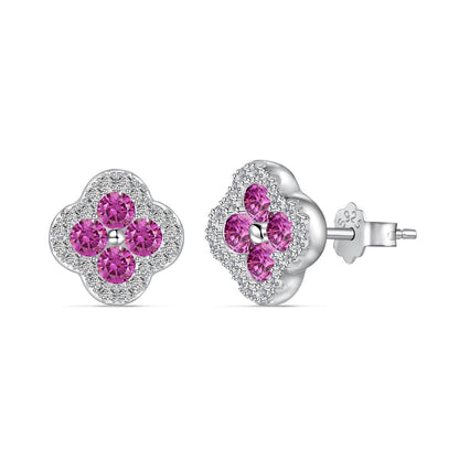 [LUCKY LOVE]Four-Leaf Clover Flower Shaped Earrings