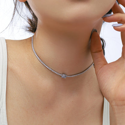 [LUCKY LOVE]1.0 Carat Shining Oval Cut Necklace