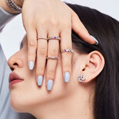 [LUCKY LOVE]Unique Scintillating Round Cut Daily Ring