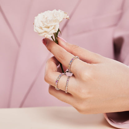 [LUCKY LOVE]Unique Scintillating Round Cut Daily Ring