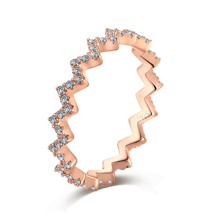 [LUCKY LOVE]Delicate Enchanting Wave Shape Daily Ring