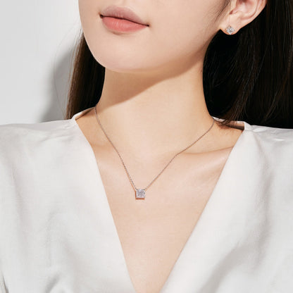 [LUCKY LOVE]1.0 Carat Radiant Princess Cut Wedding Earrings