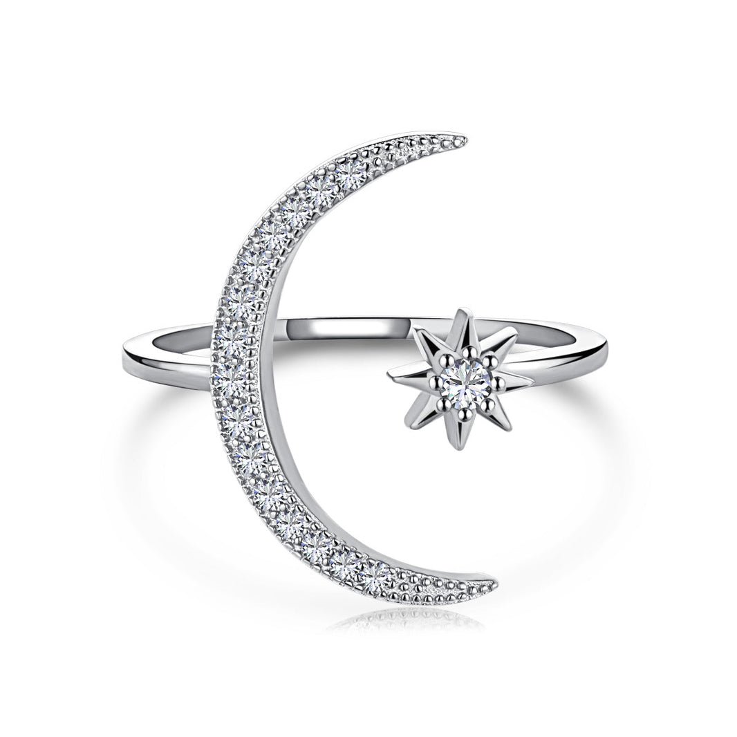 [LUCKY LOVE]Eternity Moon & Star Ring