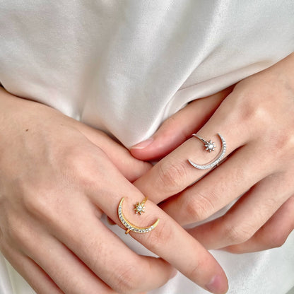 [LUCKY LOVE]Eternity Moon & Star Ring