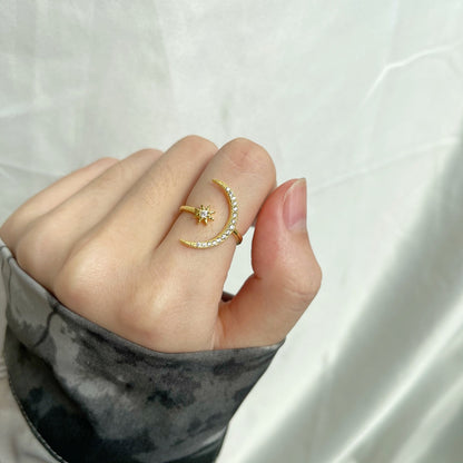 [LUCKY LOVE]Eternity Moon & Star Ring