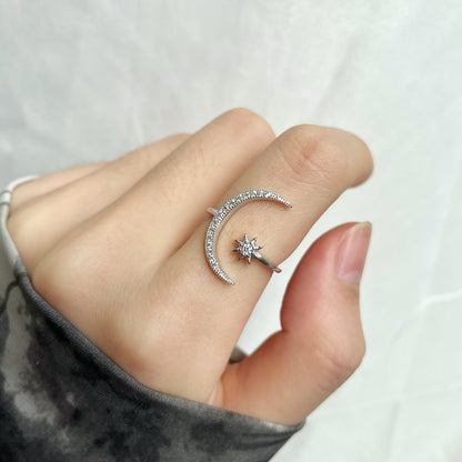 [LUCKY LOVE]Eternity Moon & Star Ring