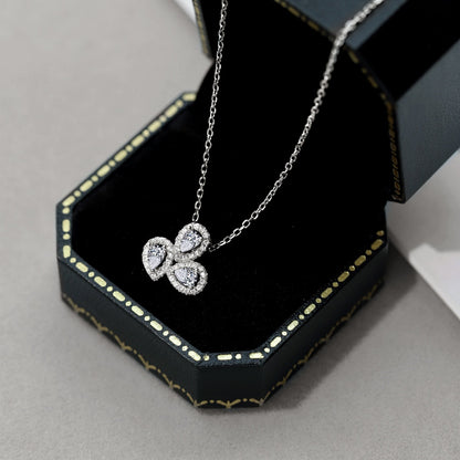 [LUCKY LOVE]Elegant Flower Shape Pear Cut Necklace