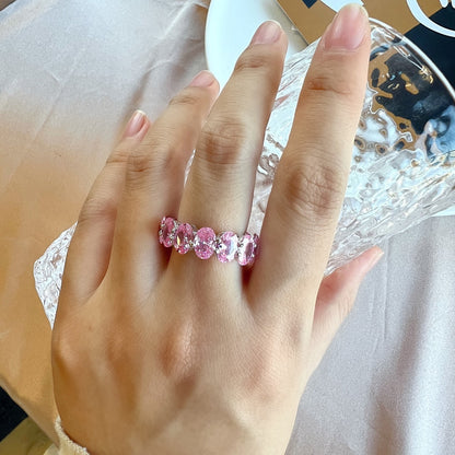 [LUCKY LOVE]Dainty Elongated Cushion Cut Tennis Ring