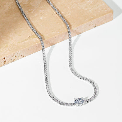 [LUCKY LOVE]1.0 Carat Shining Oval Cut Necklace