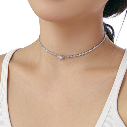 [LUCKY LOVE]1.0 Carat Shining Oval Cut Necklace