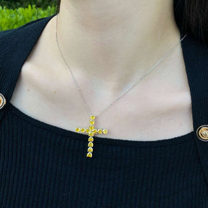 [LUCKY LOVE]Radiant Cross Shape Necklace