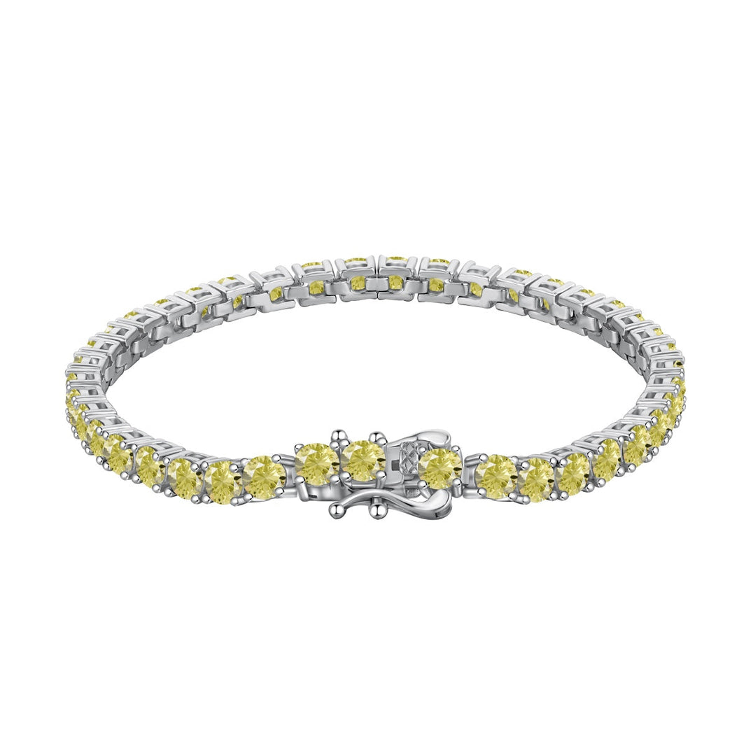 [LUCKY LOVE]Ornate Dazzling Round Cut Tennis Bracelet