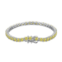 [LUCKY LOVE]Ornate Dazzling Round Cut Tennis Bracelet
