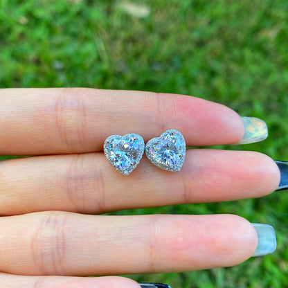 [LUCKY LOVE]Sparkling Heart Shape Lover Earrings