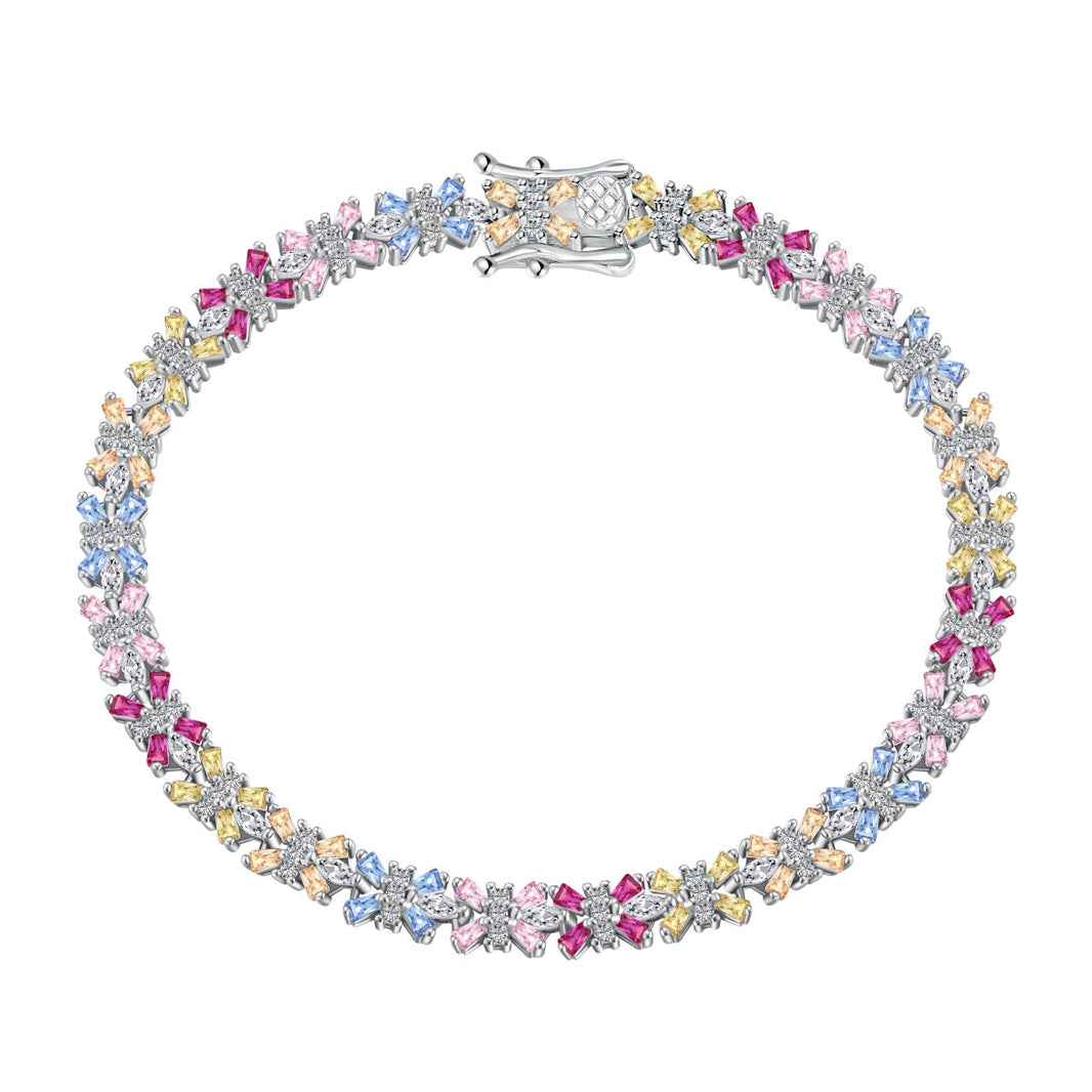 [LUCKY LOVE]Radiant Colorful Emerald Cut Party Bracelet