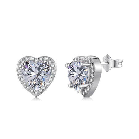 [LUCKY LOVE]Sparkling Heart Shape Lover Earrings