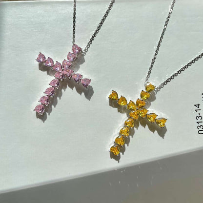 [LUCKY LOVE]Radiant Cross Shape Necklace