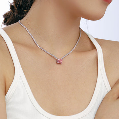 [LUCKY LOVE]4.0 Carat Elegant Radiant Cut Necklace