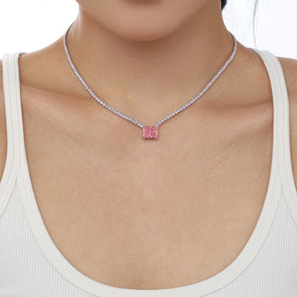 [LUCKY LOVE]4.0 Carat Elegant Radiant Cut Necklace