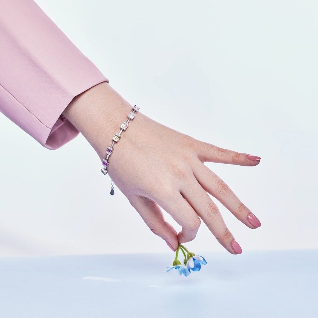 [LUCKY LOVE]Dainty Charming Emerald Cut Daily Bracelet