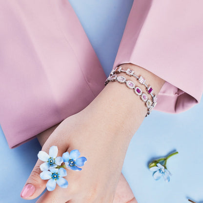 [LUCKY LOVE]Dainty Charming Emerald Cut Daily Bracelet