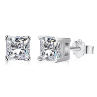 [LUCKY LOVE]1.0 Carat Radiant Princess Cut Wedding Earrings