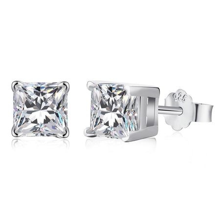 [LUCKY LOVE]1.0 Carat Radiant Princess Cut Wedding Earrings
