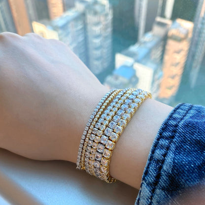 [LUCKY LOVE]Radiant Shinning Princess Cut Tennis Bracelet