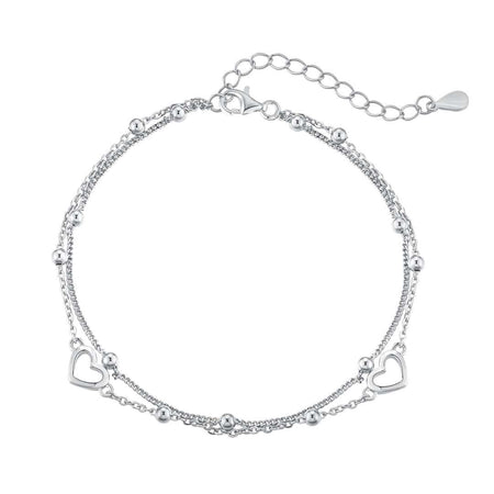 [LUCKY LOVE]Dainty Double Layer Love Heart Bracelet