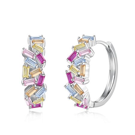 [LUCKY LOVE]Dazzling Colorful Emerald Cut Daily Earrings