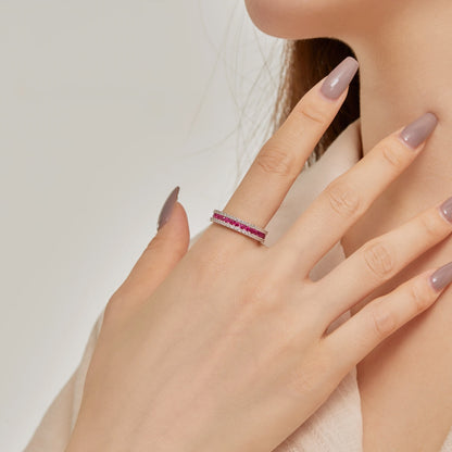 [LUCKY LOVE]Delicate Colorful Round Cut Daily Ring