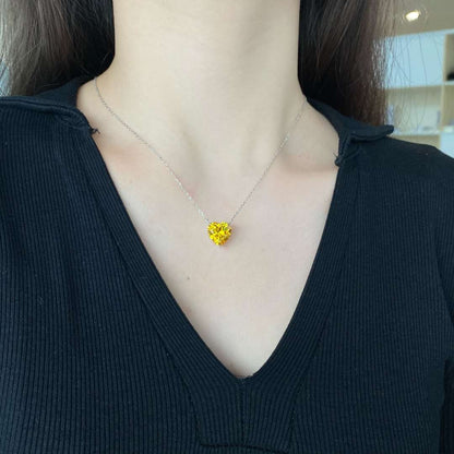 [LUCKY LOVE]6.0 carat Radiant Heart Shape Necklace