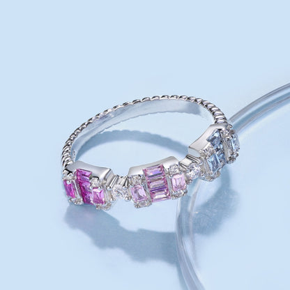 [LUCKY LOVE]Unique Colorful Emerald Cut Party Ring