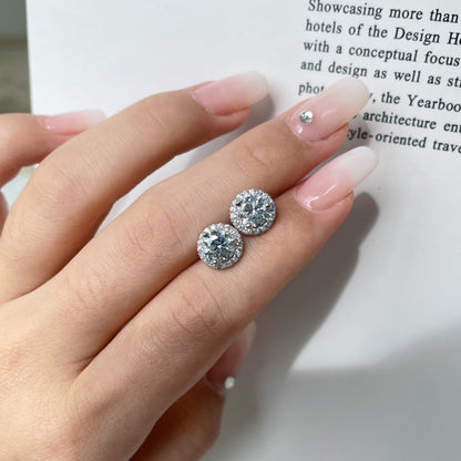 [LUCKY LOVE]Classic Princess Round Shape Earrings
