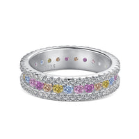 [LUCKY LOVE]Delicate Colorful Round Cut Daily Ring