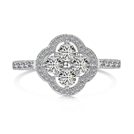 [LUCKY LOVE]Four Leaf Clover Flower Design Ring