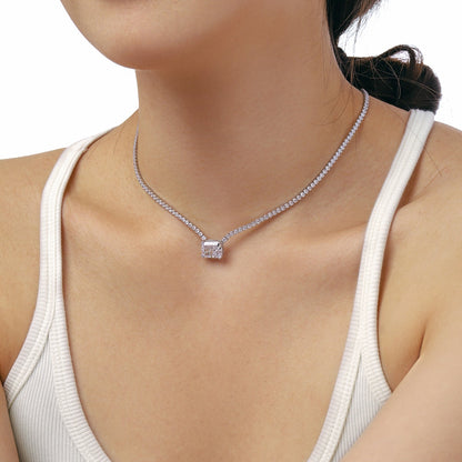 [LUCKY LOVE]4.0 Carat Elegant Radiant Cut Necklace
