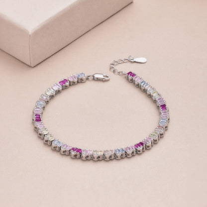 [LUCKY LOVE]Delicate Colorful Emerald Cut Party Bracelet