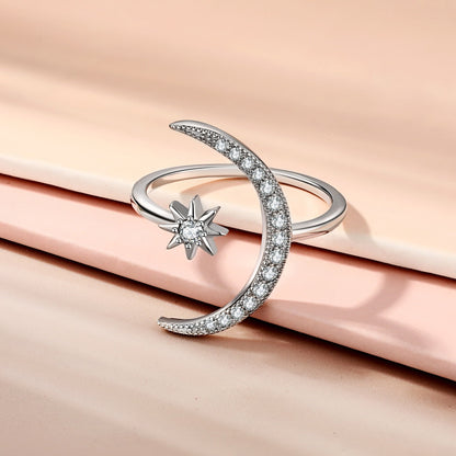 [LUCKY LOVE]Eternity Moon & Star Ring