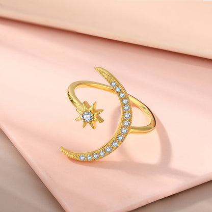 [LUCKY LOVE]Eternity Moon & Star Ring