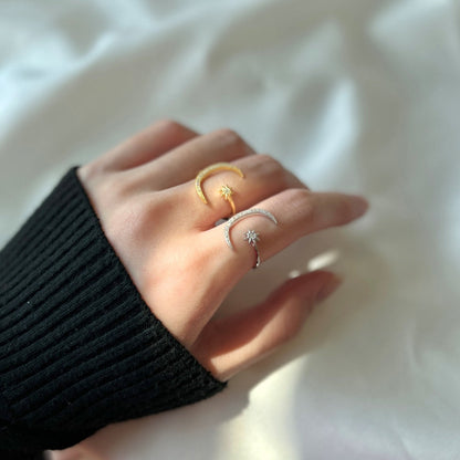 [LUCKY LOVE]Eternity Moon & Star Ring