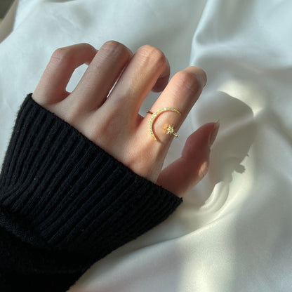 [LUCKY LOVE]Eternity Moon & Star Ring